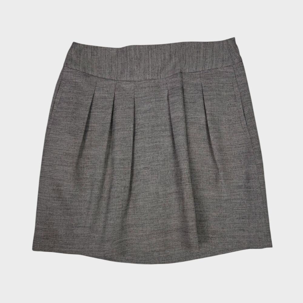 The Limited Womens Large Gray Pleated Mini Skirt Wide Waistband